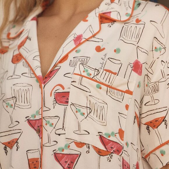 The LyreBird ModaLuxe Short Sleeve Pajama Shirt - Picture 3 of 4